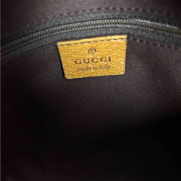 Gucci Boston Bag in Tan Signature Print w Leather Trim - Classic - EUC - Picture 9 of 14